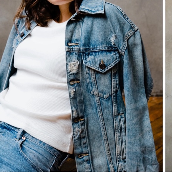 Able Light Blue Distressed Denim Jacket - Picture 3 of 14